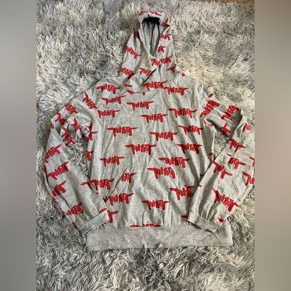 Nikita grey and Red Floral Hoodie medium